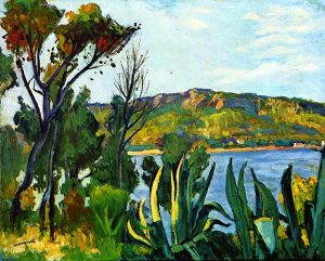 Huile sur toile Albert Marquet : Paysage vue Agay